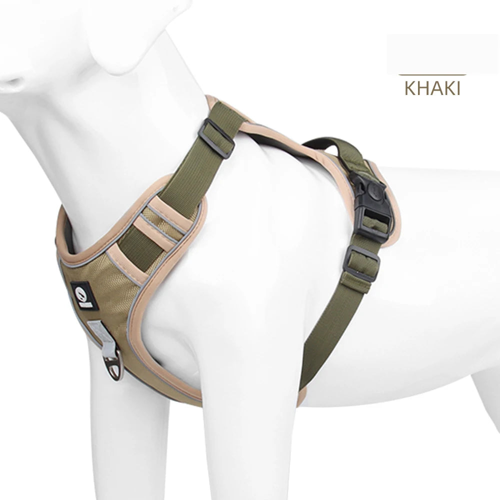Harnais Réfléchissant pour Chien — Sangle Poitrine Anti-Traction, Taille Unique Ajustable