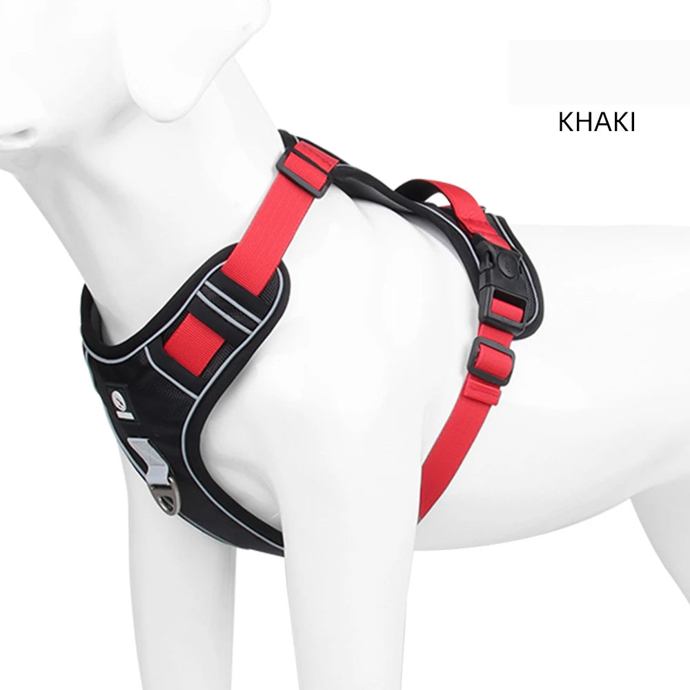 Harnais Réfléchissant pour Chien — Sangle Poitrine Anti-Traction, Taille Unique Ajustable