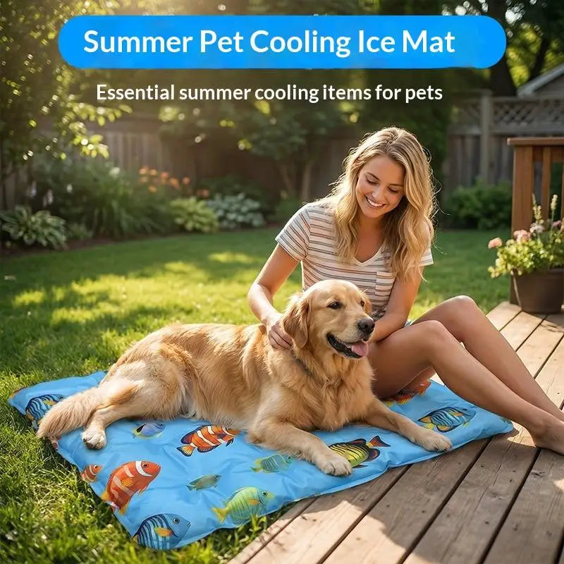 Tapis Refroidissement Gel Chien & Chat — Anti-Canicule Été S/M/L/XL