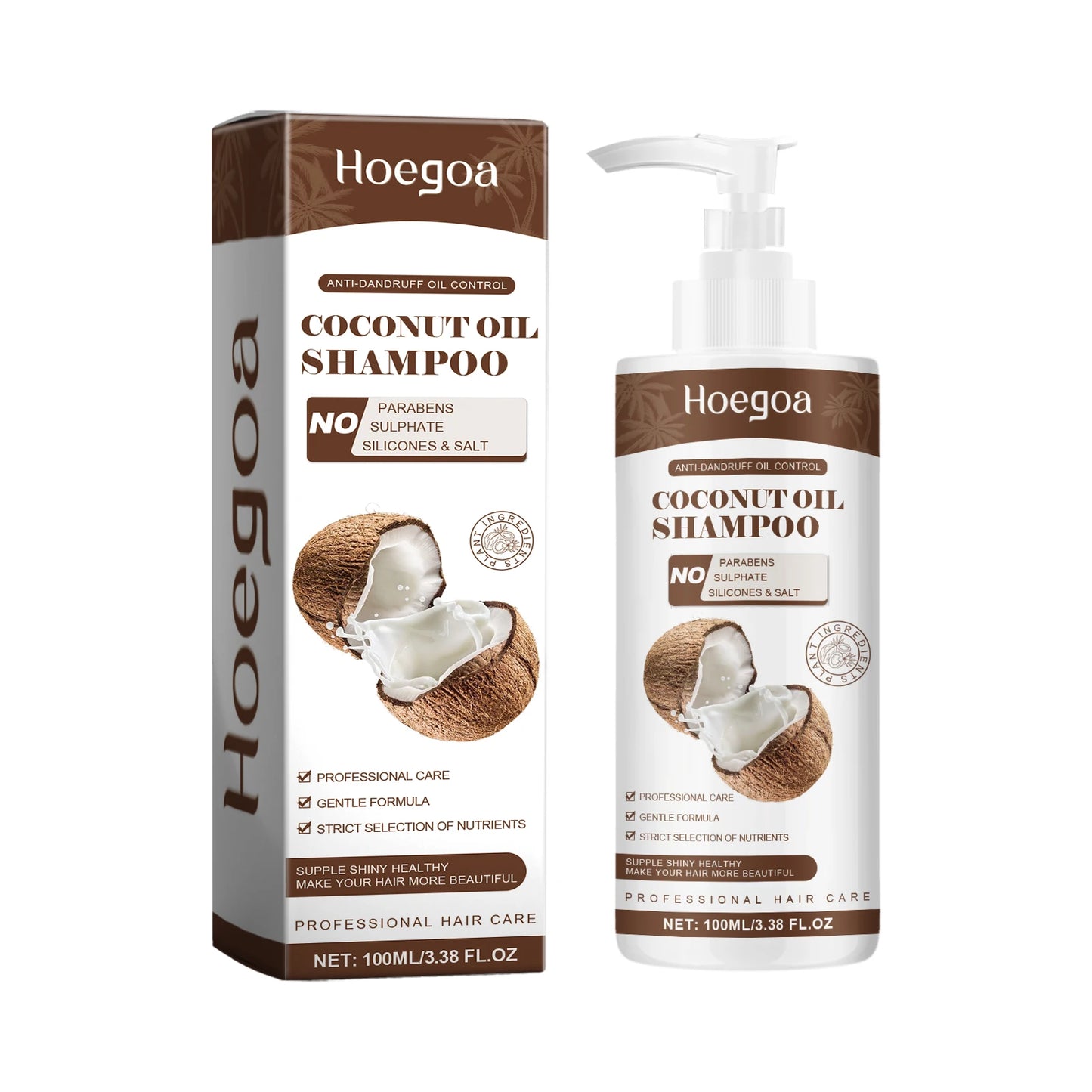 Coconut Oil Shampoo Ginger Extract Deep Cleansing Scalp Nourishing Voluminous Hair Strengthening Moisturizing All Hair Types