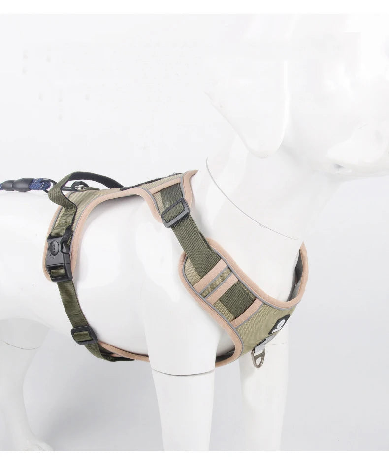 Harnais Réfléchissant pour Chien — Sangle Poitrine Anti-Traction, Taille Unique Ajustable